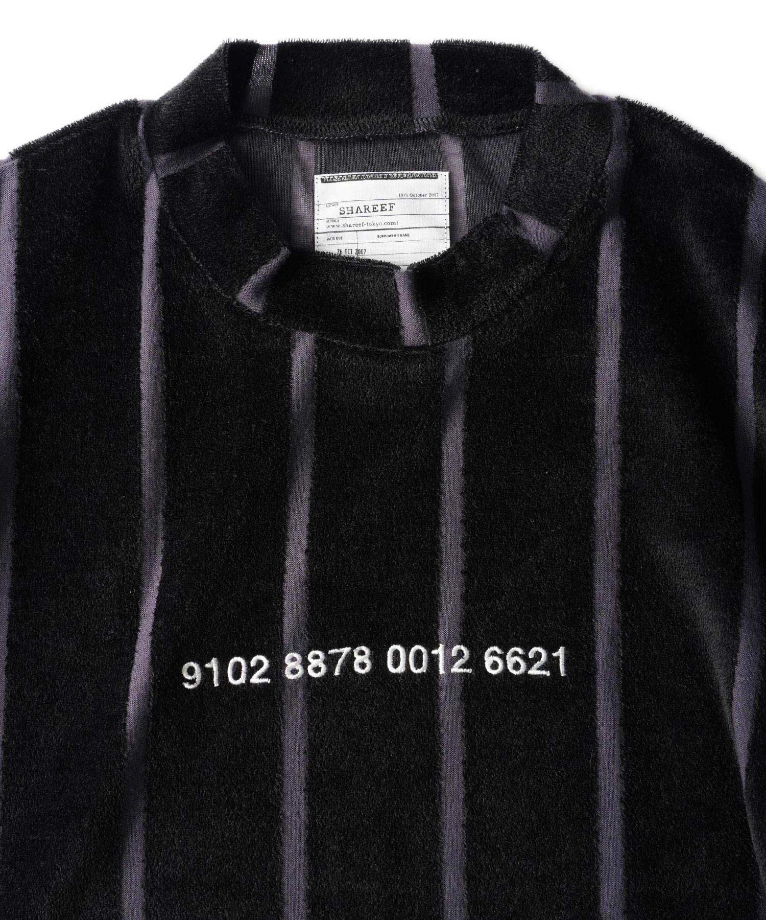 SHAREEF ONLINE SHOP / STRIPE VELOR MOCK NECK PO