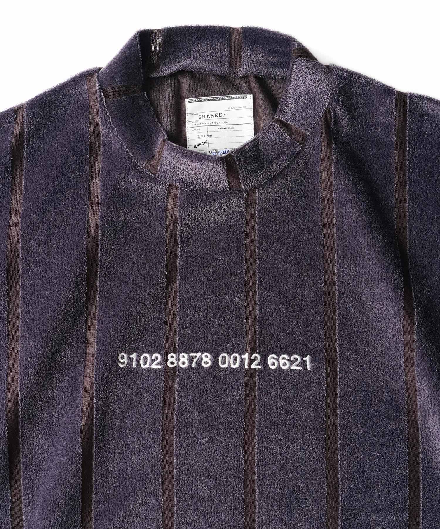 SHAREEF ONLINE SHOP / STRIPE VELOR MOCK NECK PO