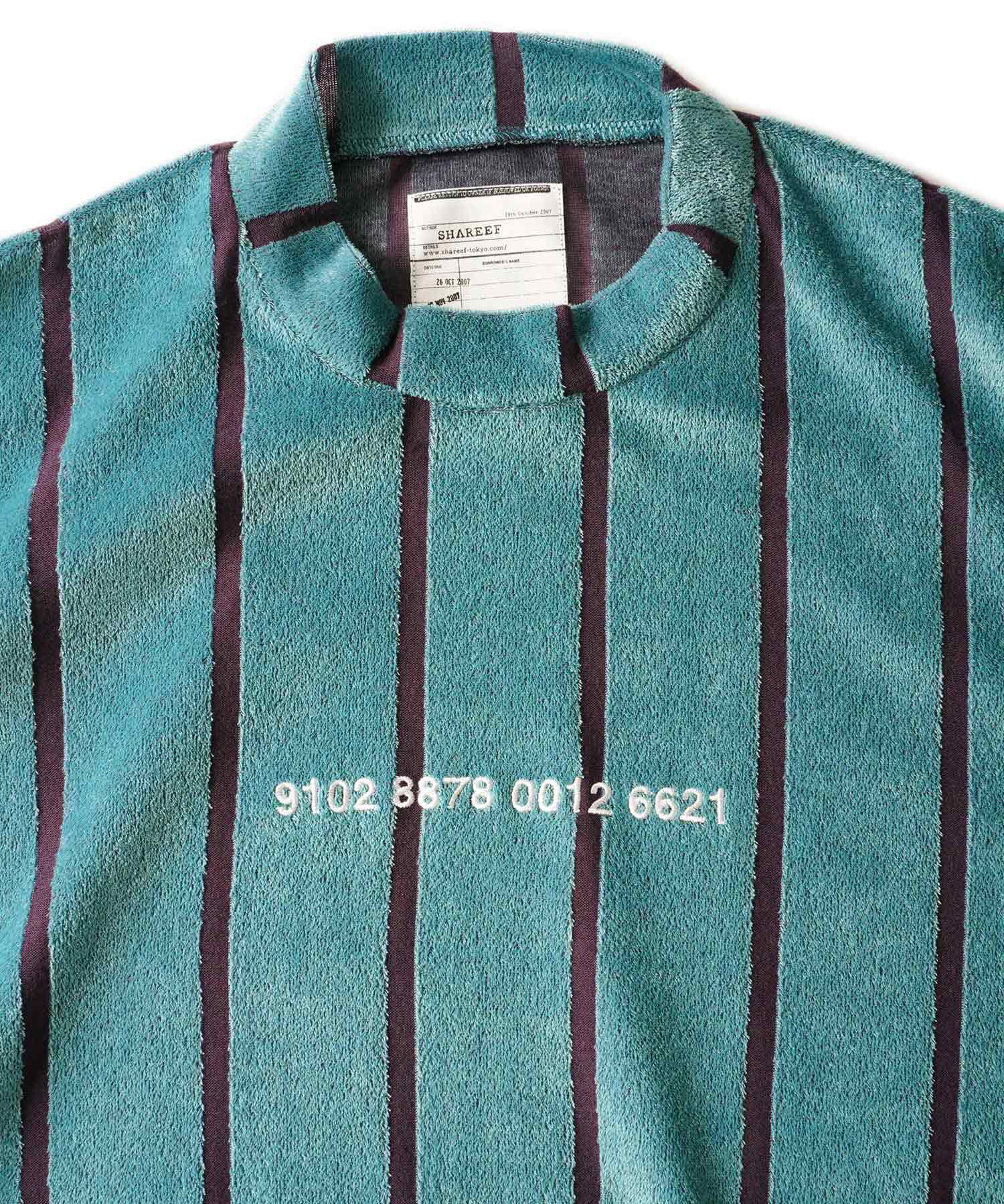 SHAREEF ONLINE SHOP / STRIPE VELOR MOCK NECK PO