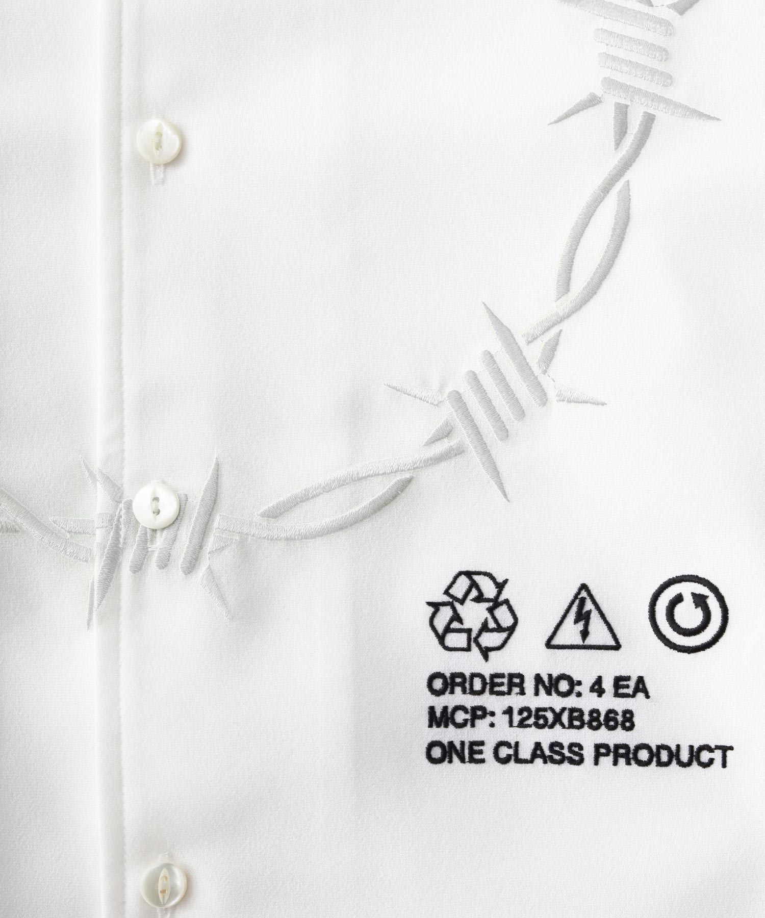 "BARBED WIRE"emb. L/S SHIRTS