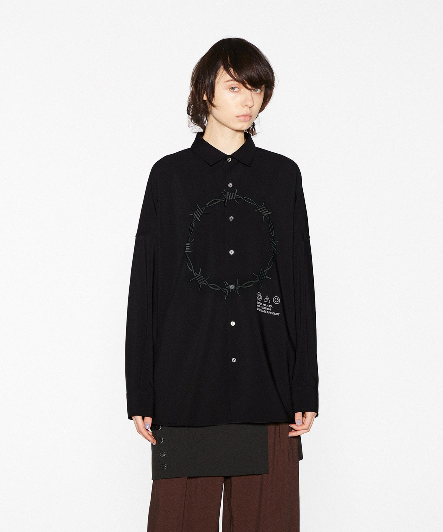 "BARBED WIRE"emb. L/S SHIRTS