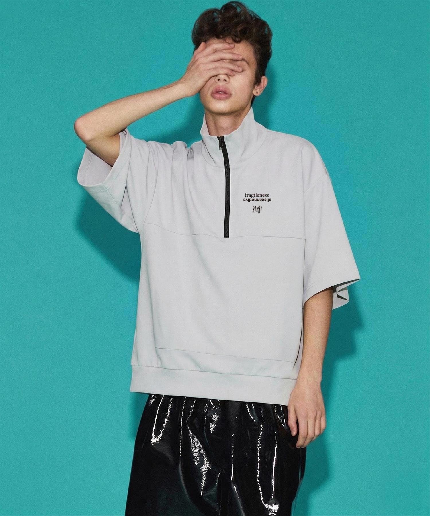 GEORGETTE JQ HALF-ZIP S/S