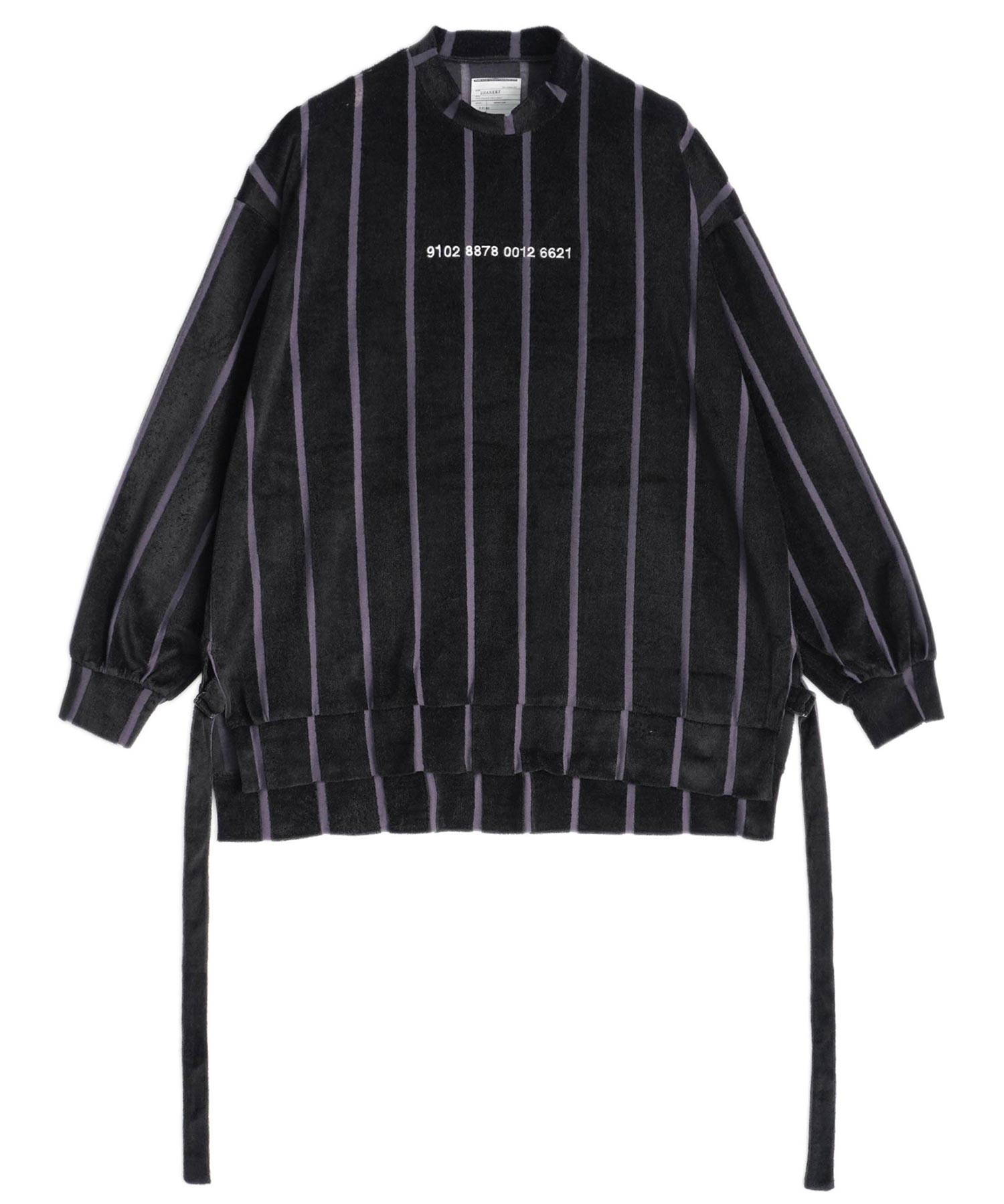 SHAREEF ONLINE SHOP / STRIPE VELOR MOCK NECK PO