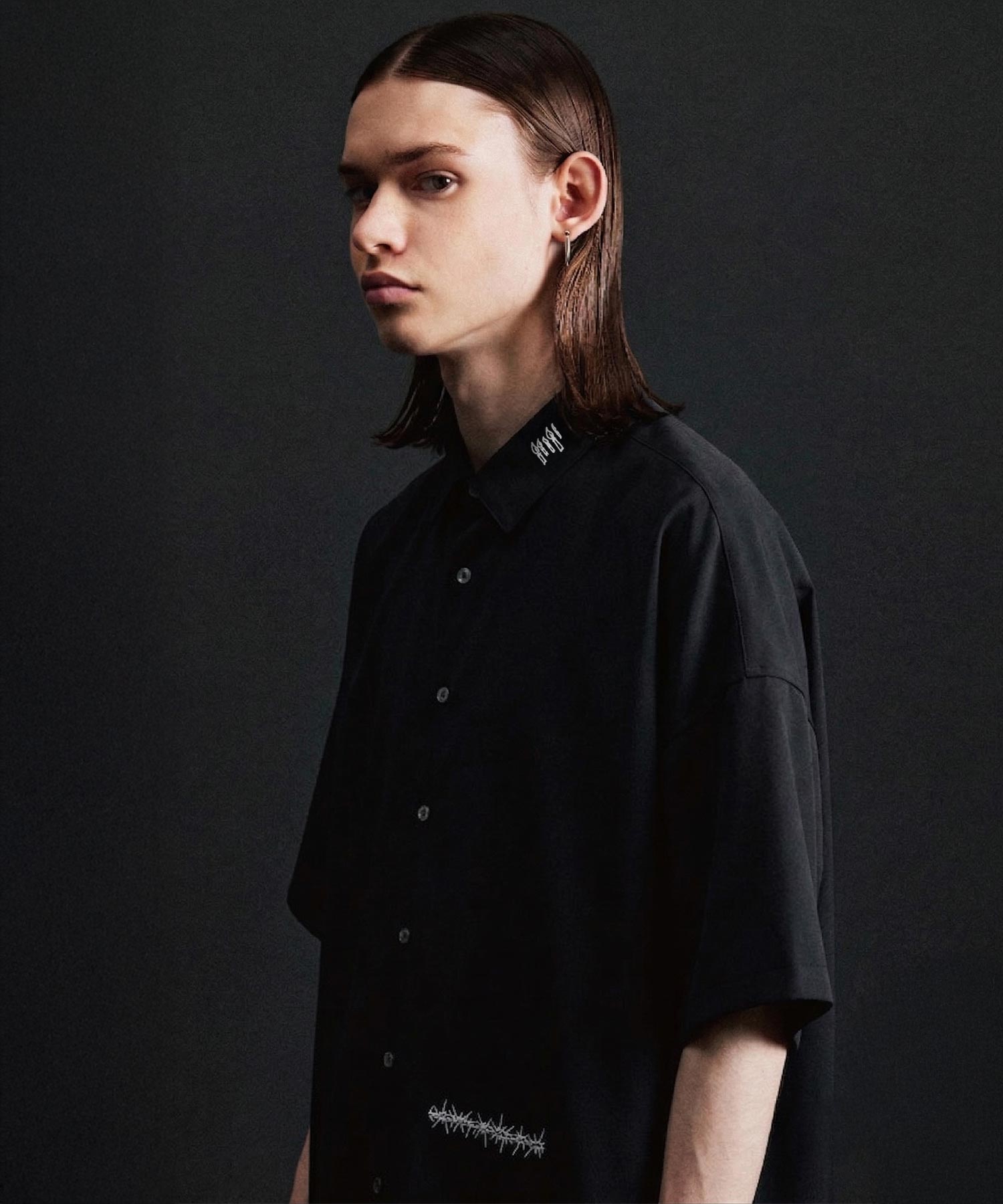 "CANDLE" emb. S/S BIG SHIRTS