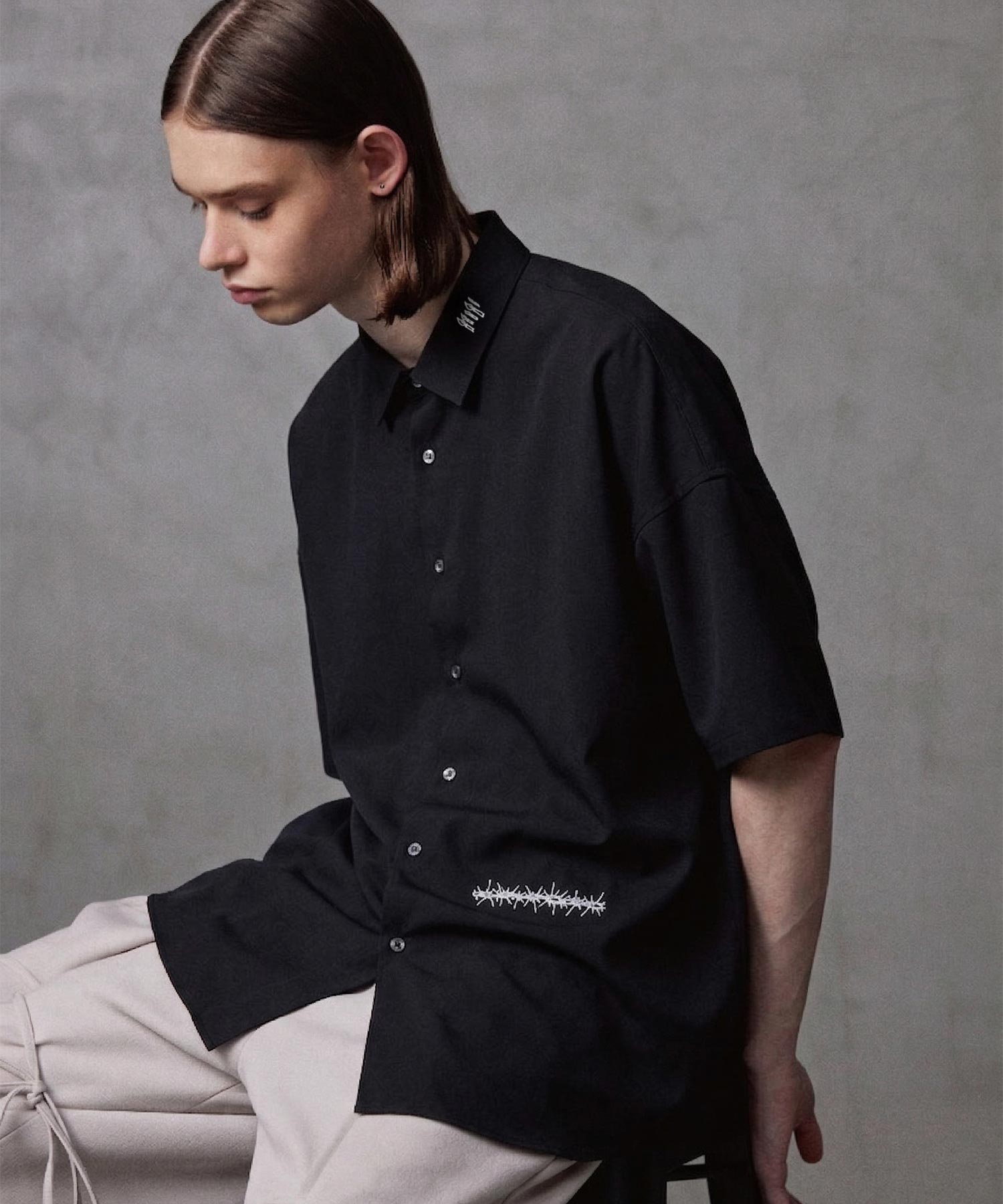 "CANDLE" emb. S/S BIG SHIRTS