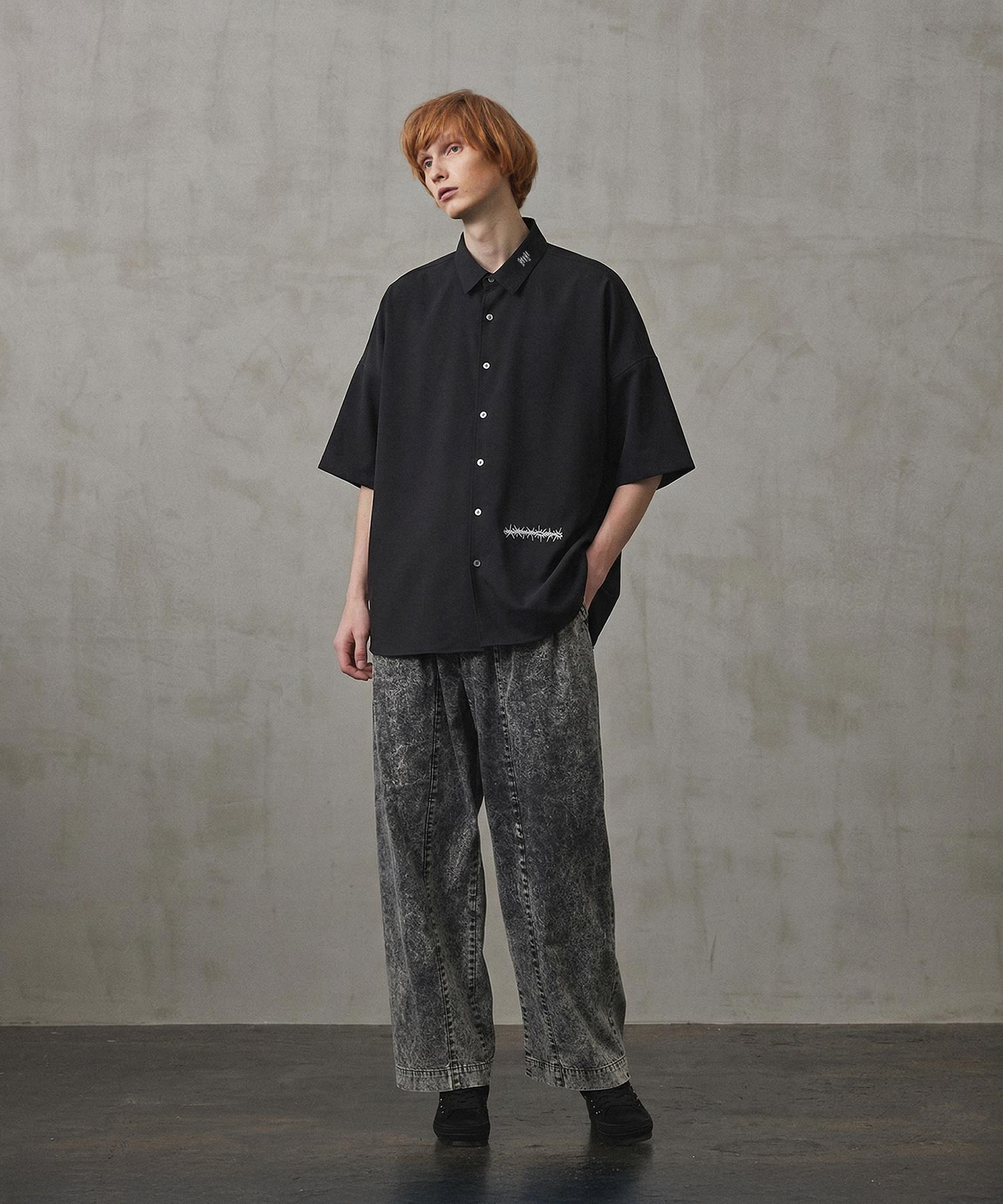 "CANDLE" emb. S/S BIG SHIRTS