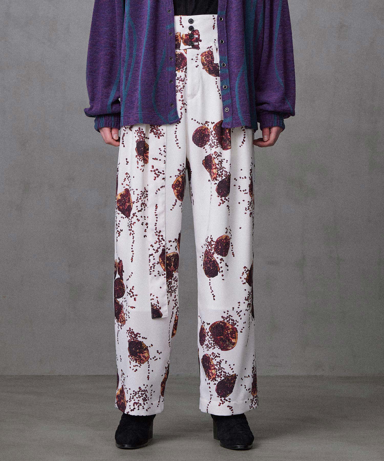 ZAKURO PATTEN WIDE PANTS