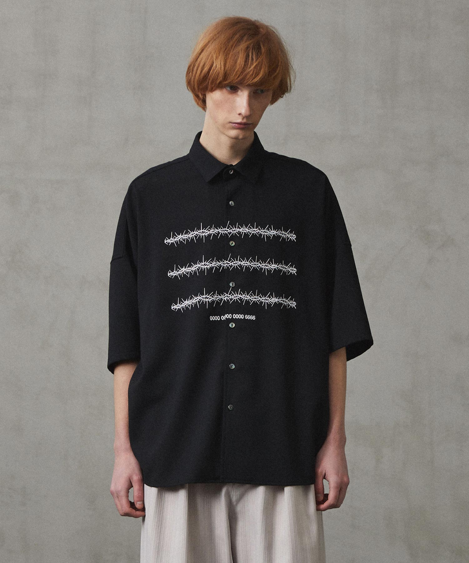 "BARBED WIRE"emb. S/S SHIRTS