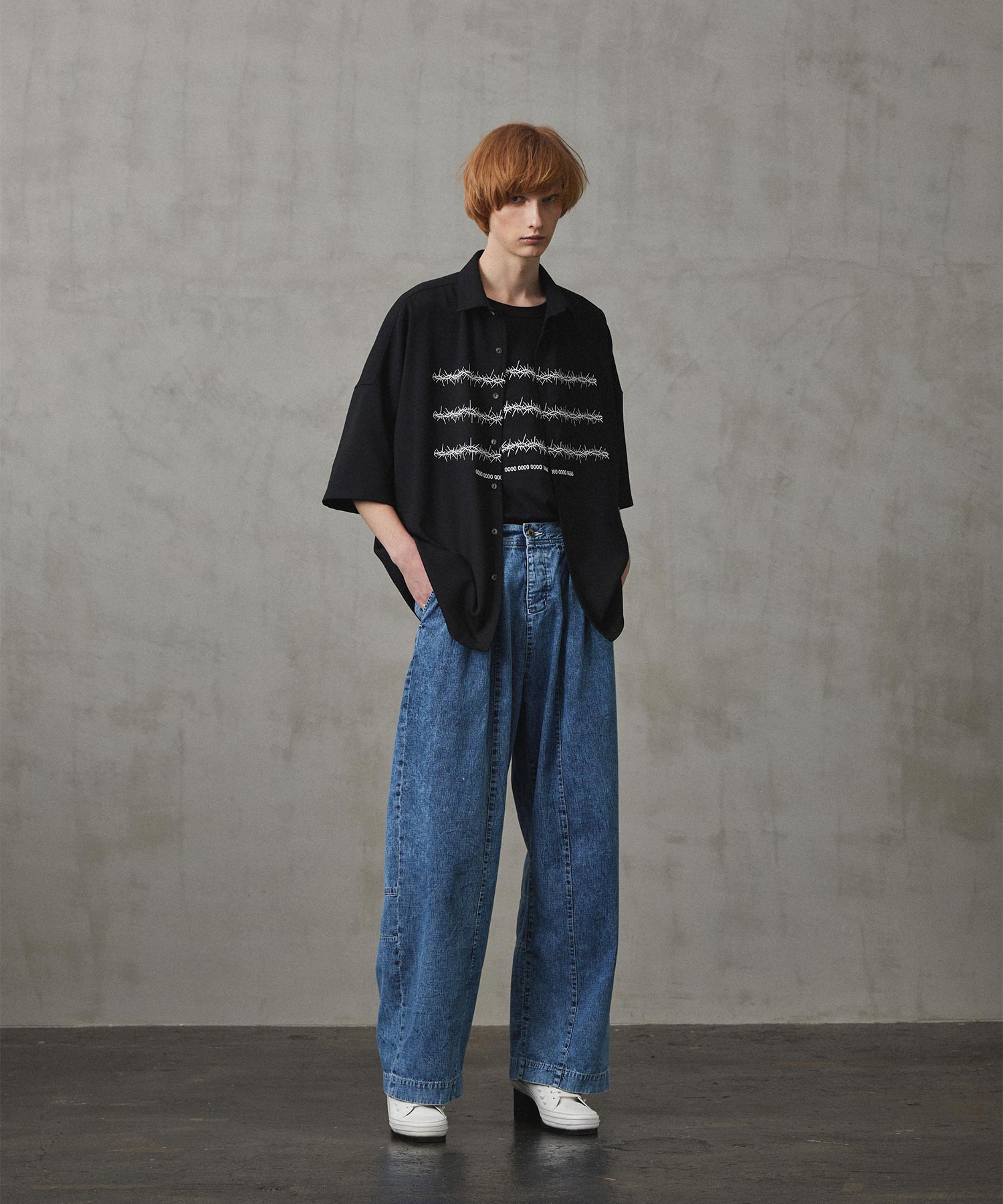 "BARBED WIRE"emb. S/S SHIRTS