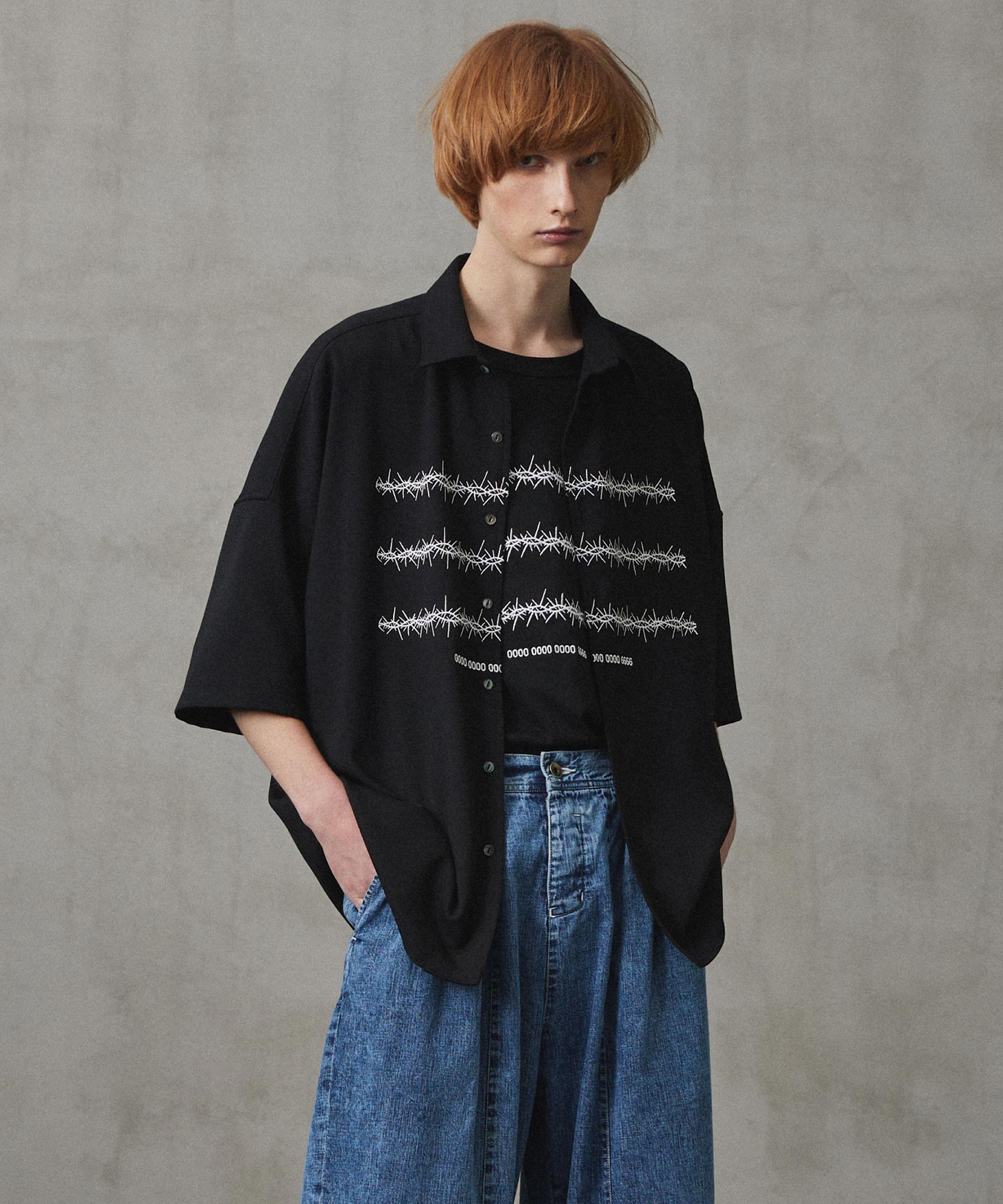 "BARBED WIRE"emb. S/S SHIRTS