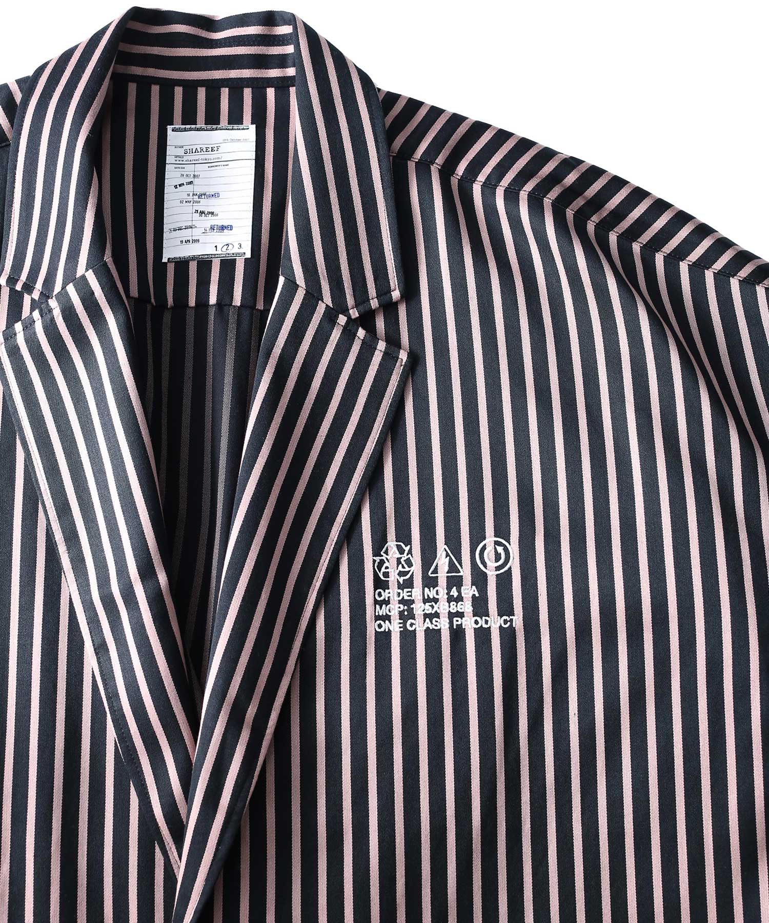 SHAREEF ONLINE SHOP / BLOCK STRIPE LABORATORY COAT