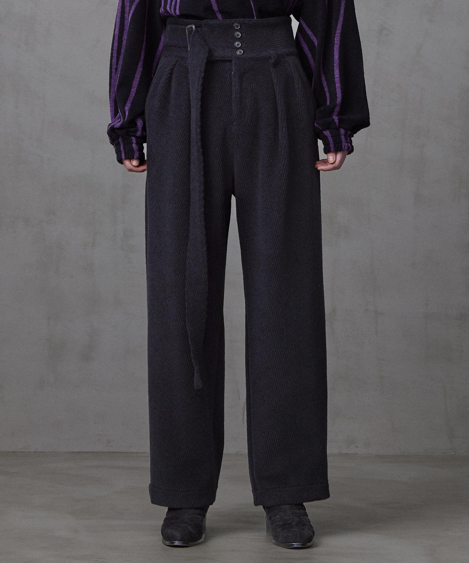 ANGORA MELTON WIDE PANTS