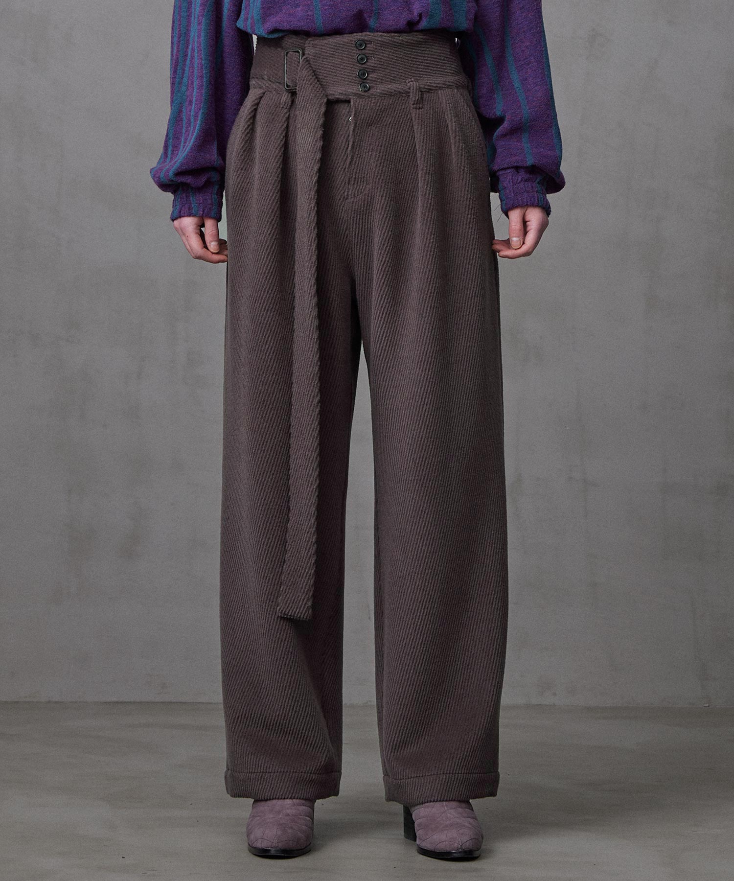 ANGORA MELTON WIDE PANTS