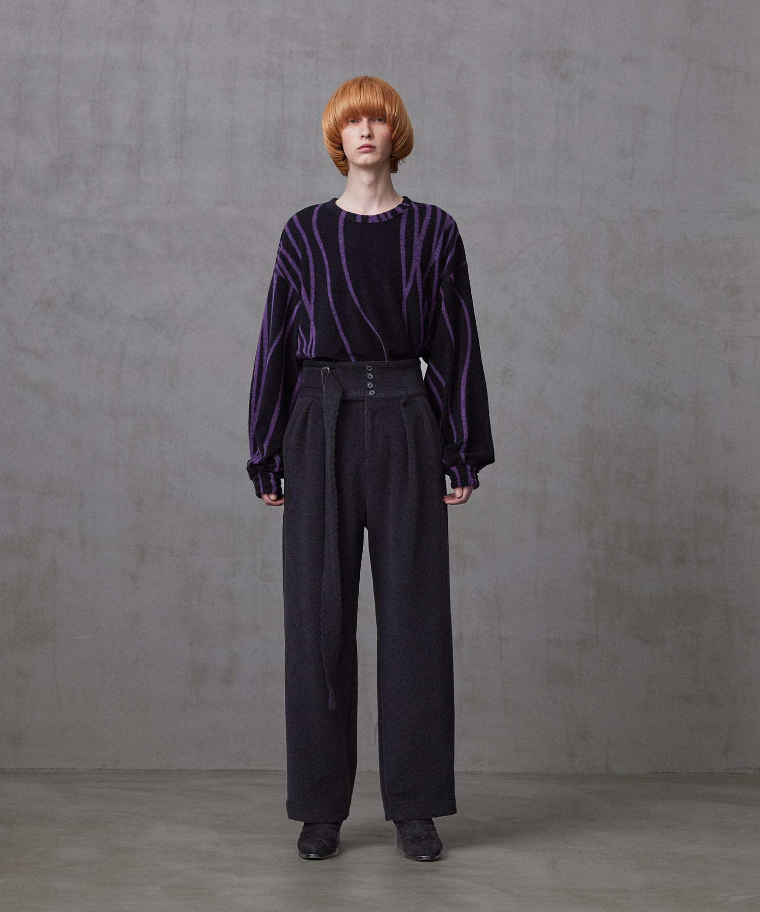 ANGORA MELTON WIDE PANTS