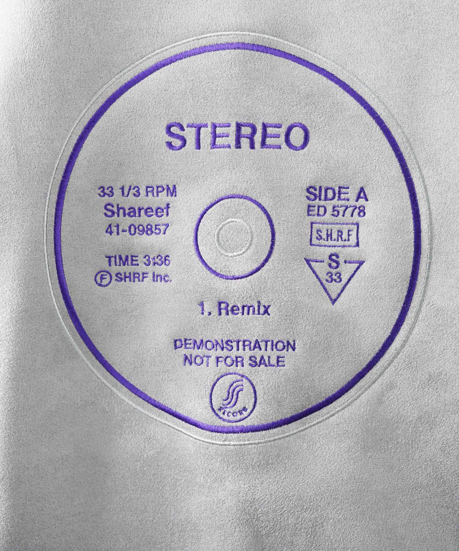 "RECORD" MICRO SUEDE SWEAT