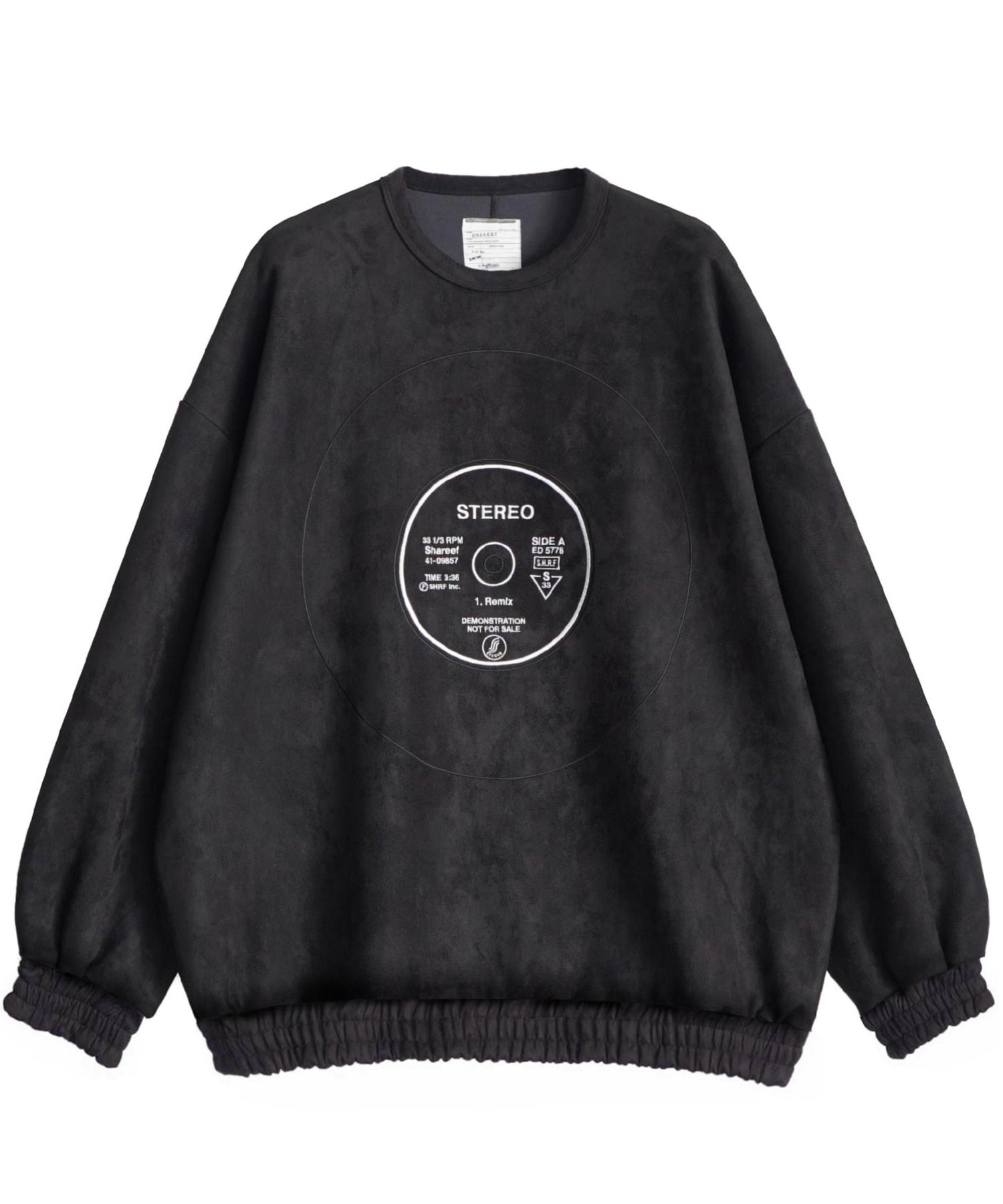 "RECORD" MICRO SUEDE SWEAT
