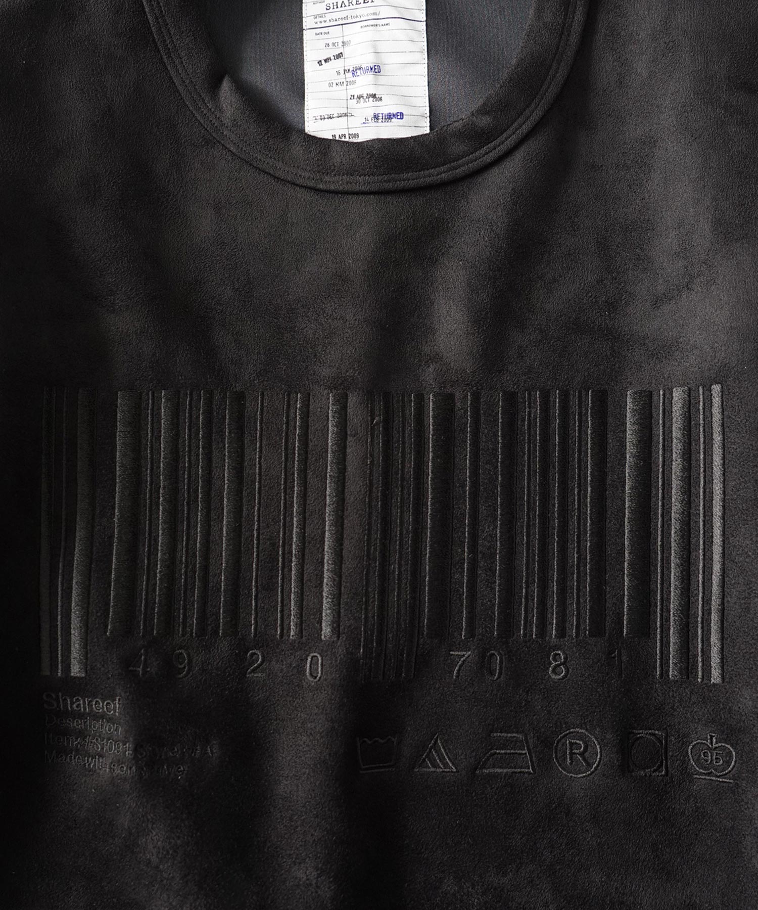"BARCODE" MICRO SUEDE SWEAT