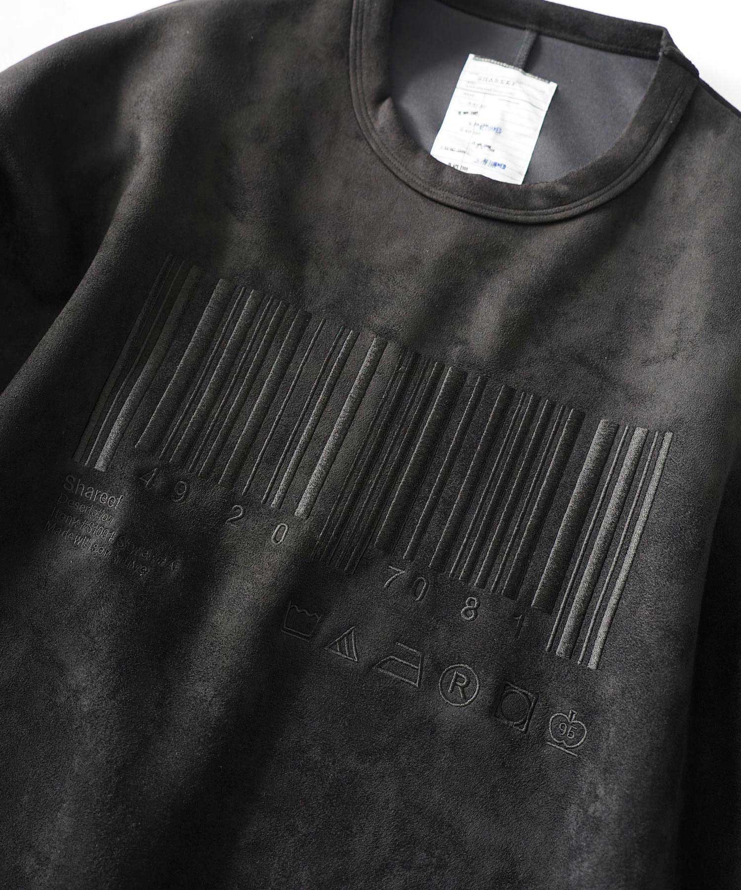 "BARCODE" MICRO SUEDE SWEAT