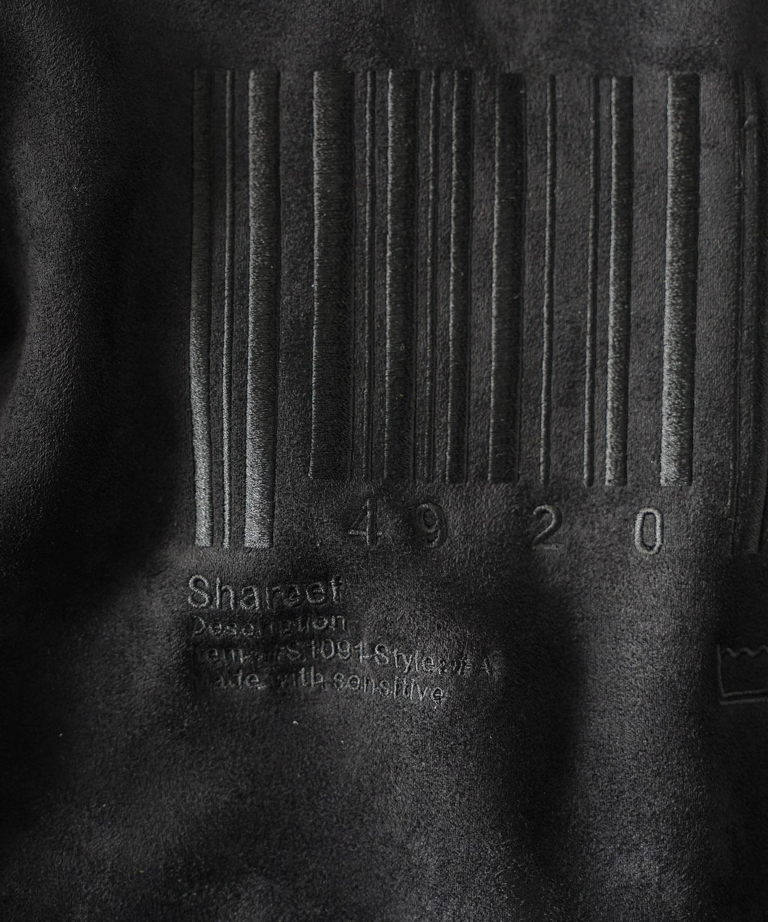 "BARCODE" MICRO SUEDE SWEAT