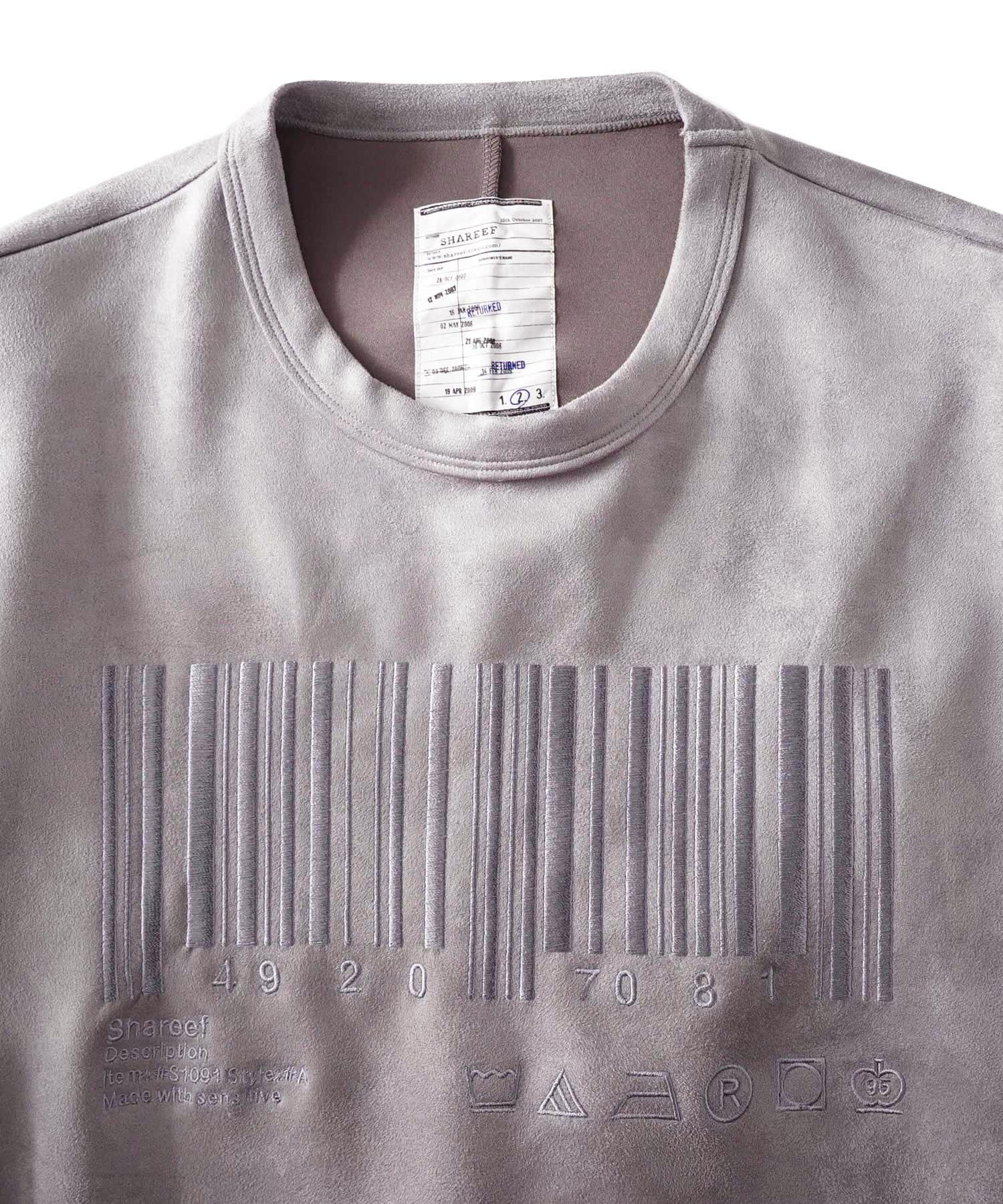 "BARCODE" MICRO SUEDE SWEAT
