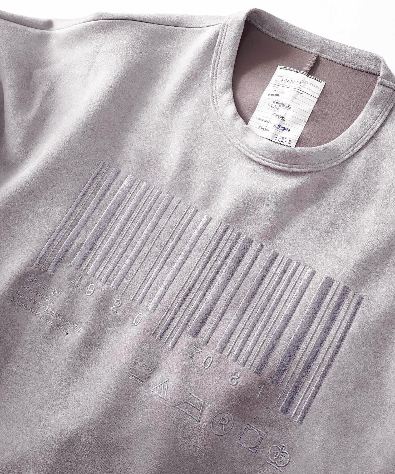 "BARCODE" MICRO SUEDE SWEAT