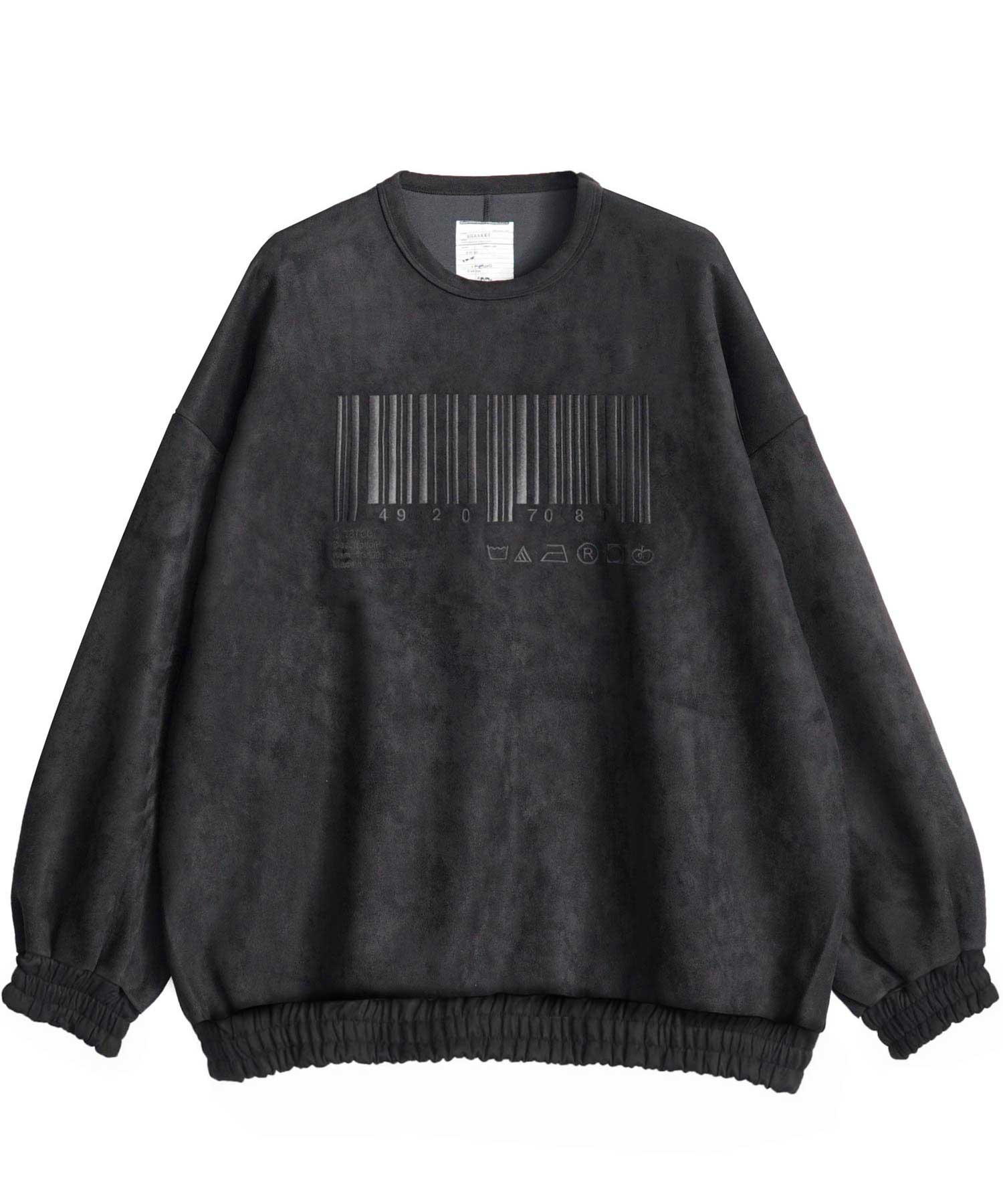 "BARCODE" MICRO SUEDE SWEAT