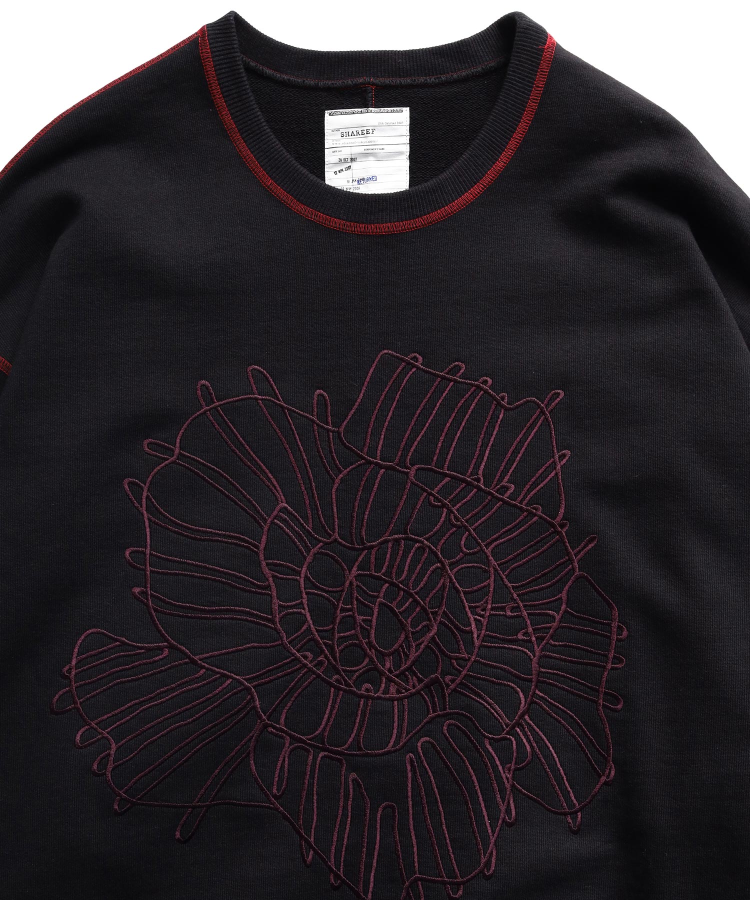 "ABSTRACT FLOWER"emb. BIG SWEAT