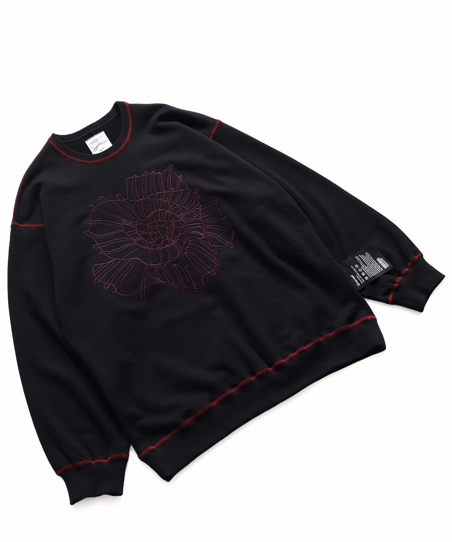 "ABSTRACT FLOWER"emb. BIG SWEAT