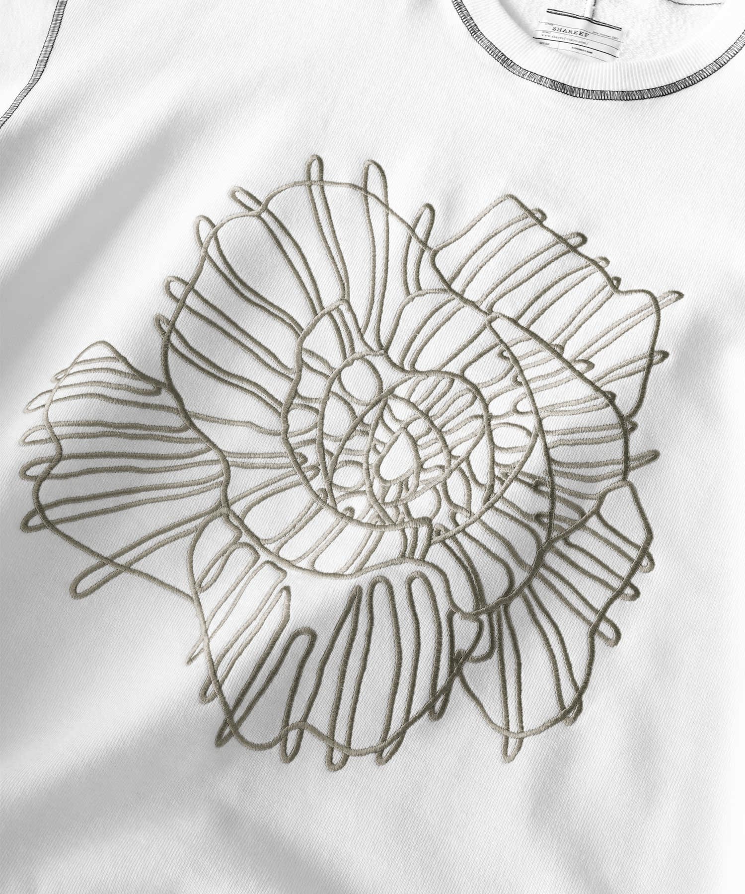 "ABSTRACT FLOWER"emb. BIG SWEAT