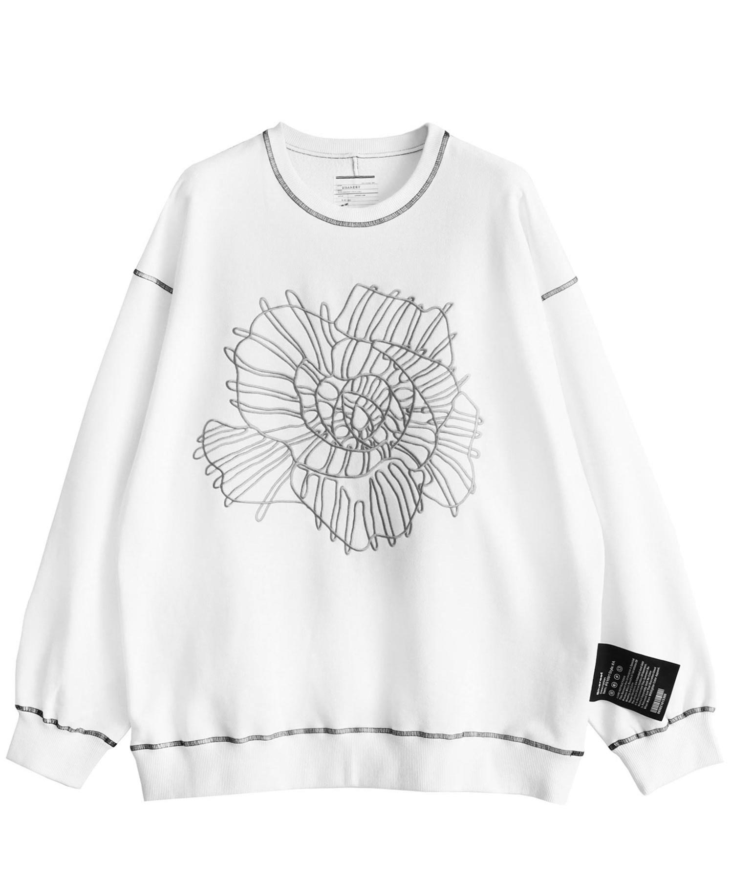 "ABSTRACT FLOWER"emb. BIG SWEAT