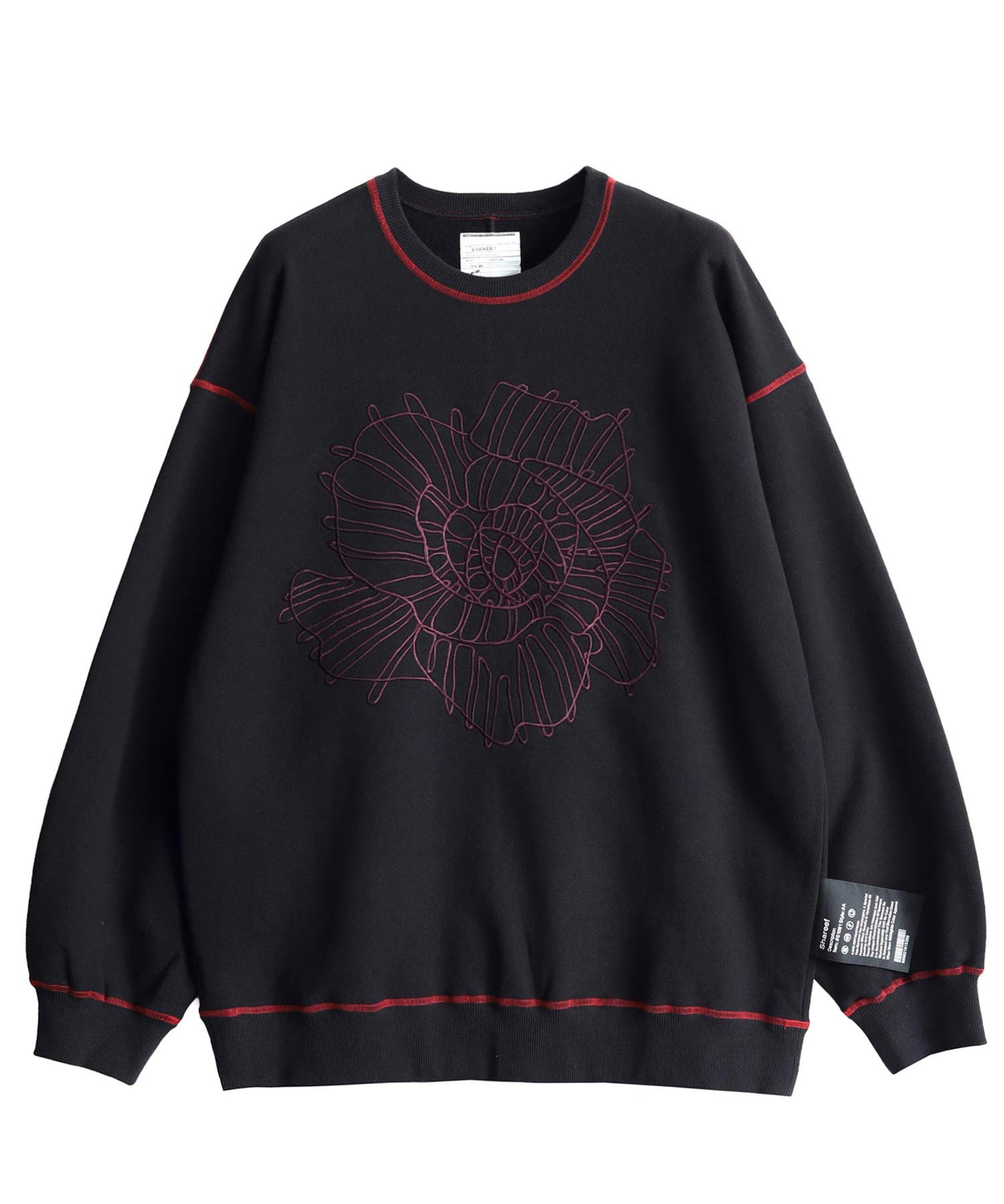 "ABSTRACT FLOWER"emb. BIG SWEAT