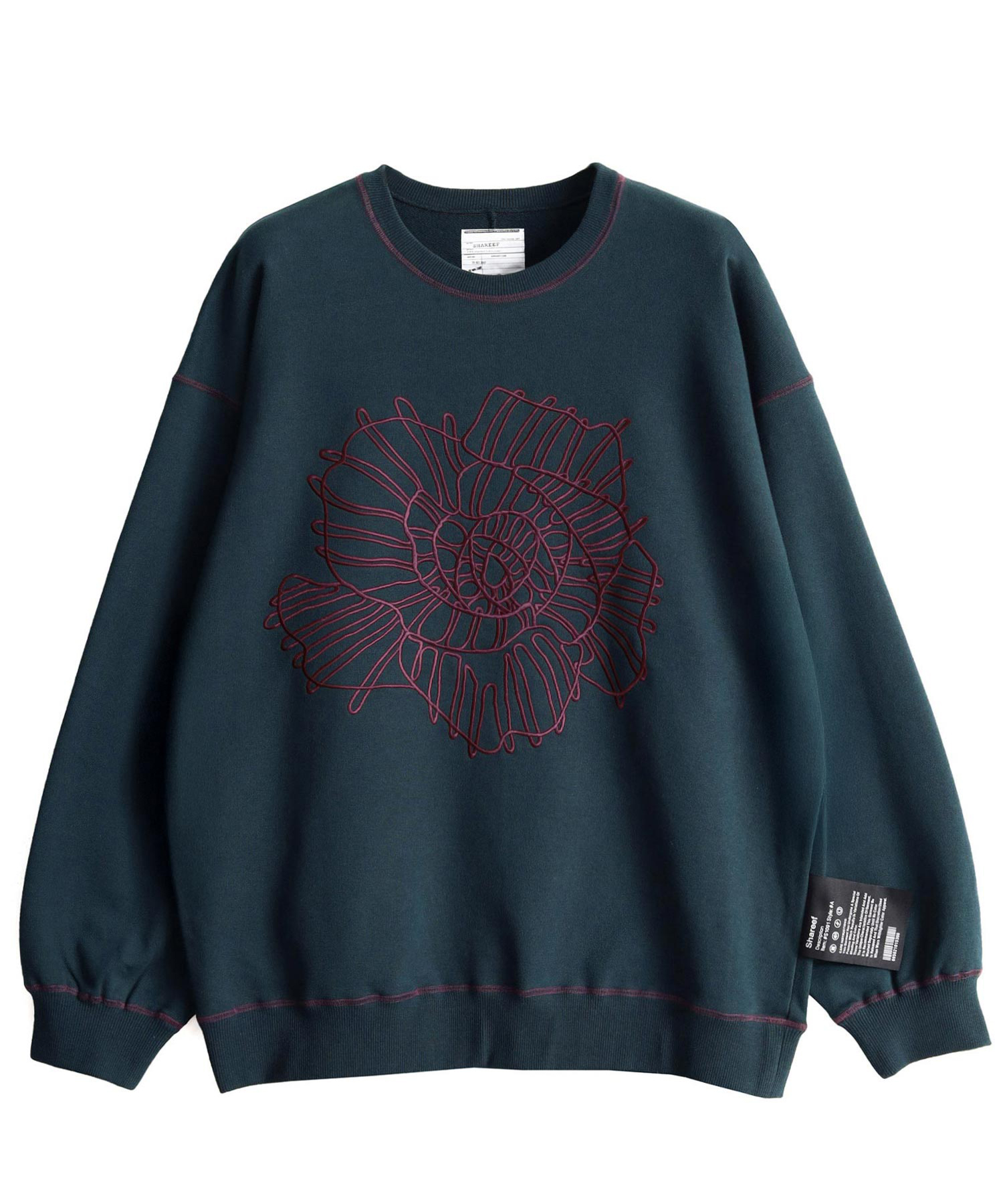 "ABSTRACT FLOWER"emb. BIG SWEAT