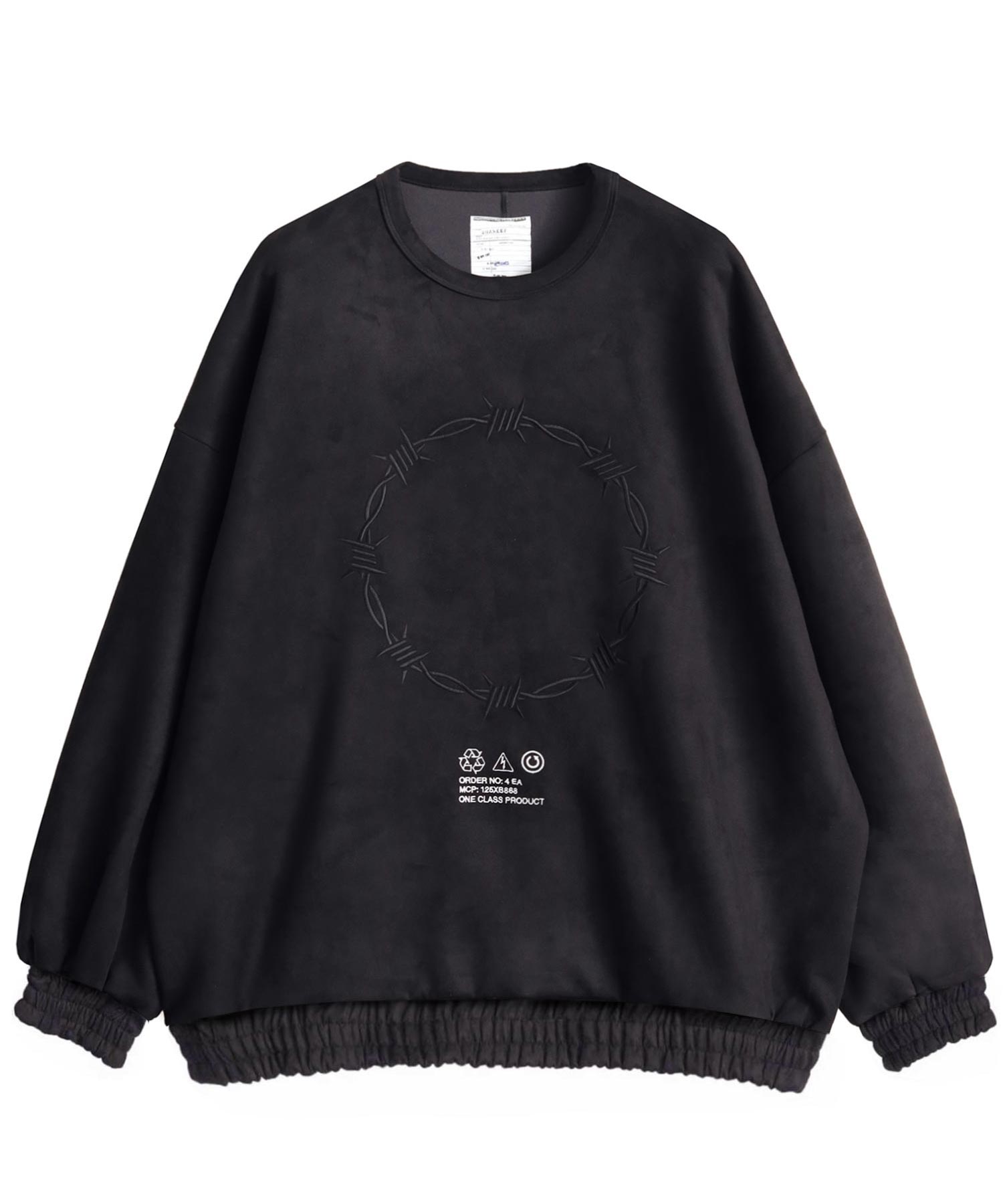 "BARBED WIRE" MICRO SUEDE SWEAT